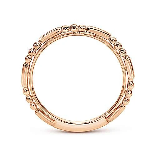 Gabriel & Co Rose Gold Ball and Bar Station Band - Image 2