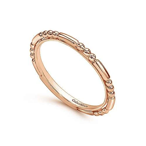 Gabriel & Co Rose Gold Ball and Bar Station Band - Image 3