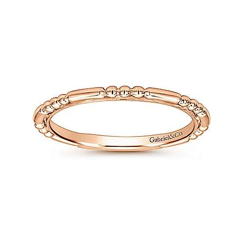 Gabriel & Co Rose Gold Ball and Bar Station Band - Image 4