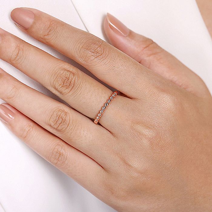 Gabriel & Co. Rose Gold Bujukan Beaded Band - Image 5