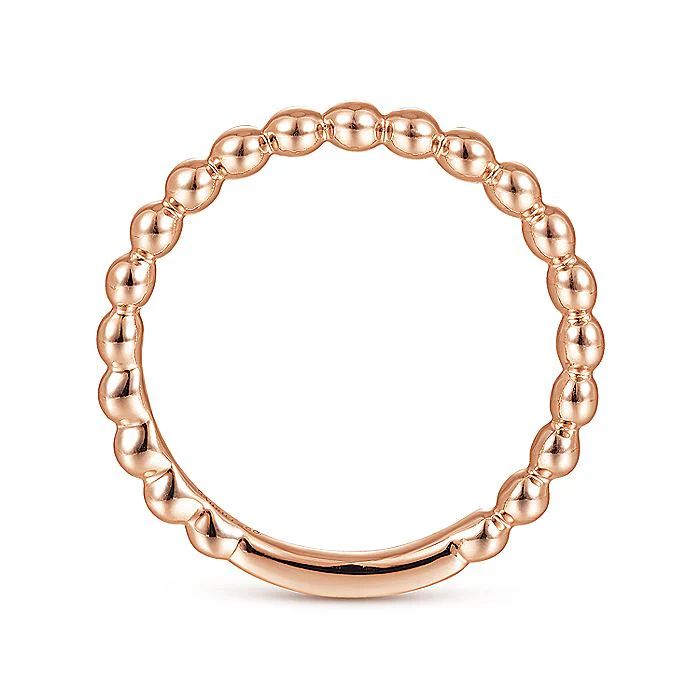 Gabriel & Co. Rose Gold Bujukan Beaded Band - Image 2