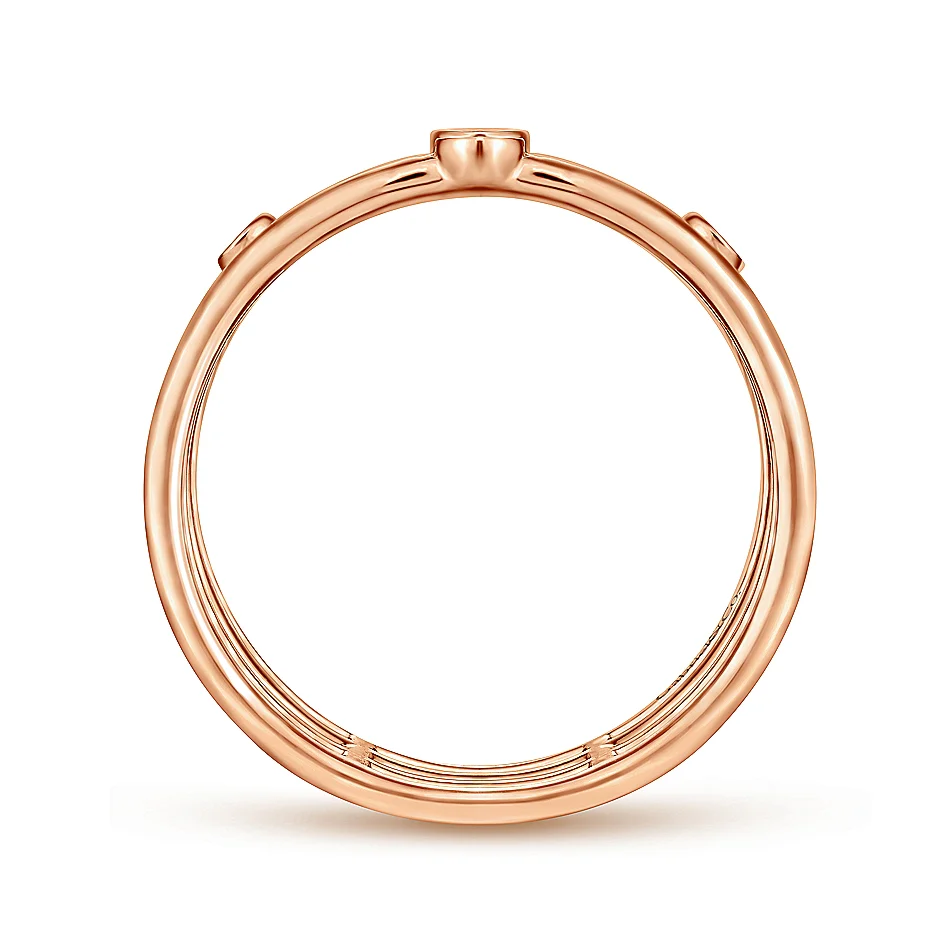 Gabriel & Co Rose Gold Four Row Diamond Fashion Ring - Image 2