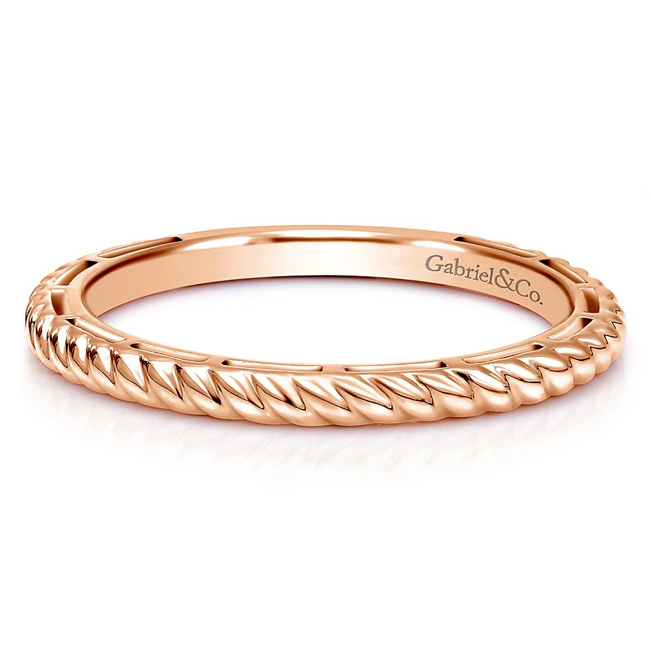 Gabriel & Co. Rose Gold Twisted Rope Stackable Ring