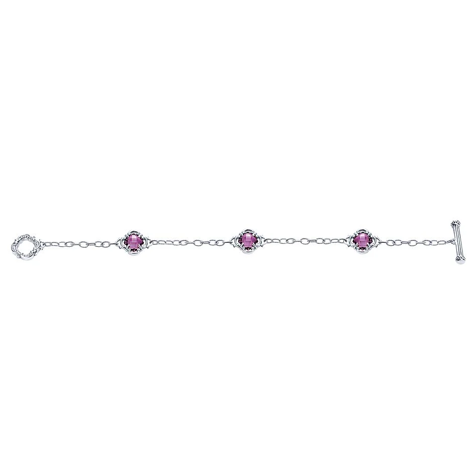 Gabriel & Co Silver Textured Amethyst Bracelet - Image 3
