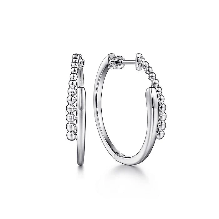 Gabriel & Co Sterling Silver 30mm Bujukan Bypass Hoop Earrings