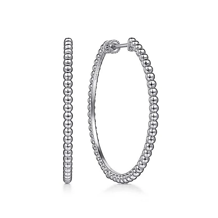 Gabriel & Co Sterling Silver 40mm Bujukan Hoop Earrings