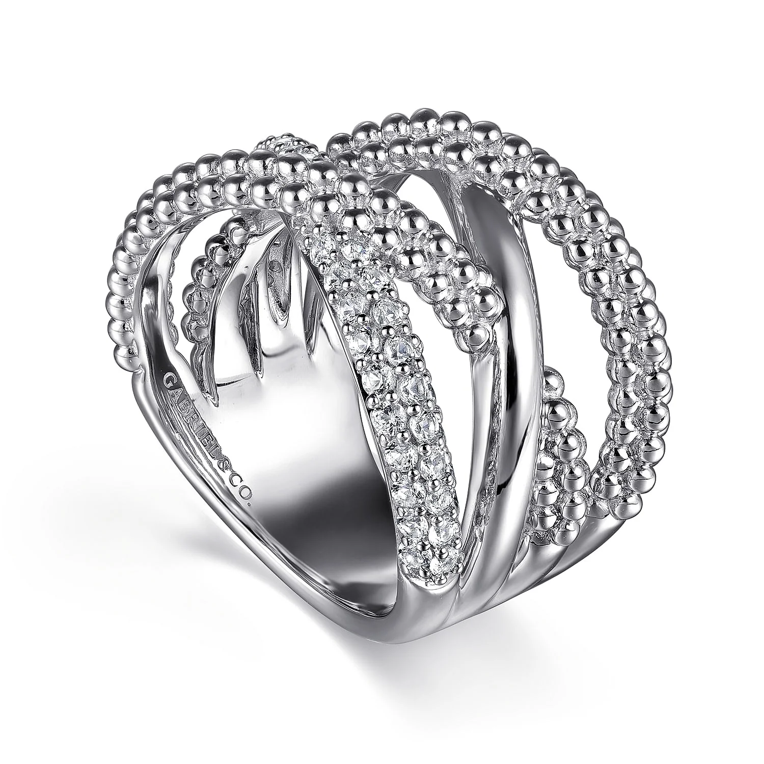 Gabriel & Co. Sterling Silver and White Sapphire Ring - Image 3