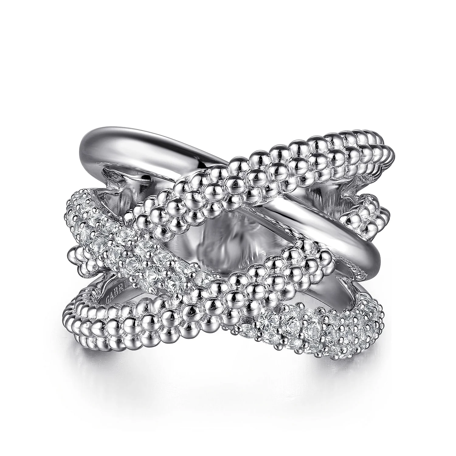 Gabriel & Co. Sterling Silver and White Sapphire Ring