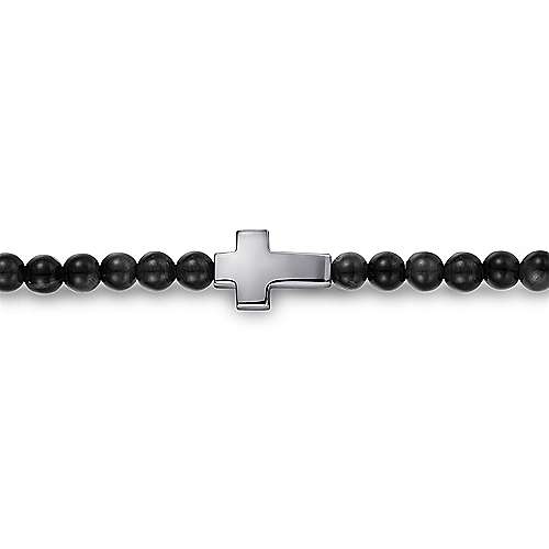 Gabriel & Co Sterling Silver Black Onyx Cross Bracelet - Image 2