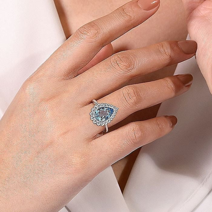 Gabriel & Co. Sterling Silver Blue Topaz Ring - Image 5