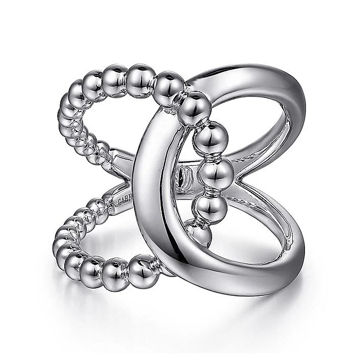 Gabriel & Co Sterling Silver Bujukan Interlocking Ring