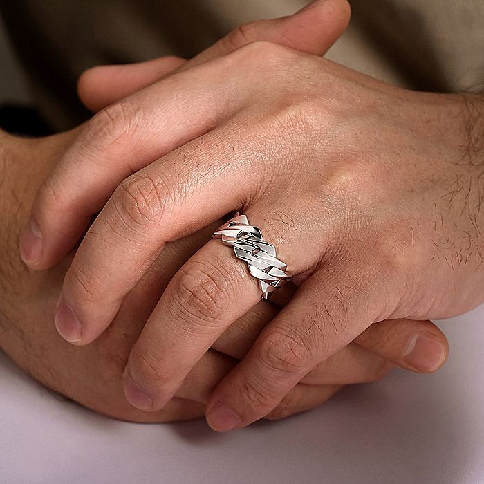 Gabriel & Co Sterling Silver Chain Link Band - Image 5
