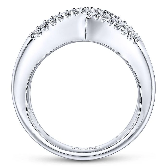 Gabriel & Co Sterling Silver Criss Crossing White Sapphire Open Ring - Image 2