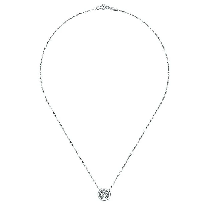 Gabriel & Co Sterling Silver Diamond Pendant Necklace - Image 2