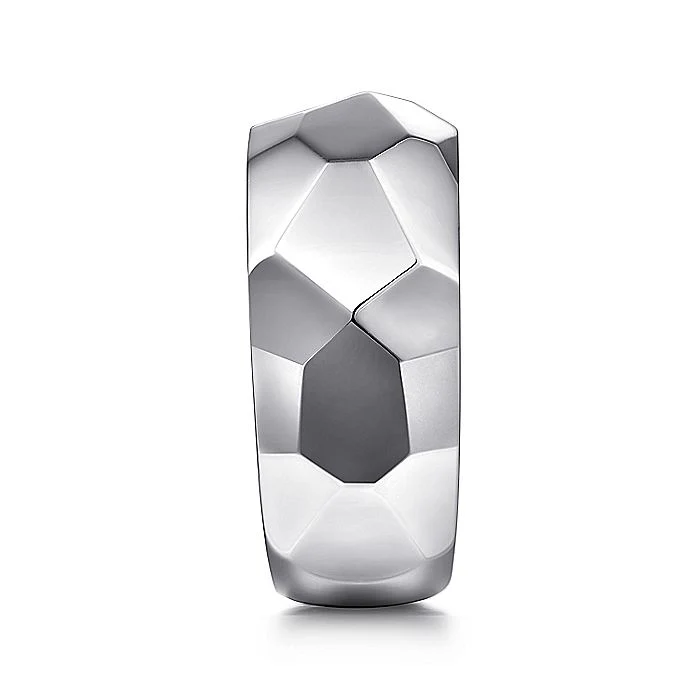 Gabriel & Co  Sterling Silver Faceted Band - Image 4