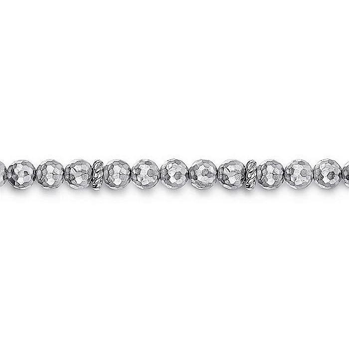 Gabriel & Co. Sterling Silver Faceted Bead 8 Inch Bracelet - Image 2