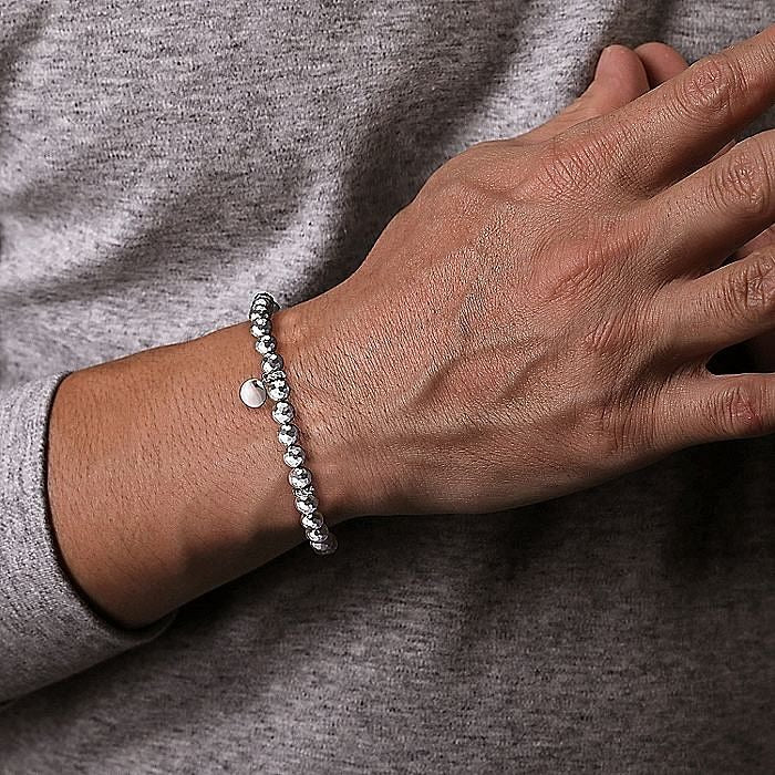 Gabriel & Co. Sterling Silver Faceted Bead 8 Inch Bracelet - Image 3