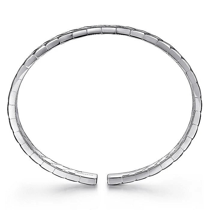 Gabriel & Co Sterling Silver Faceted Open Cuff Bracelet - Image 3