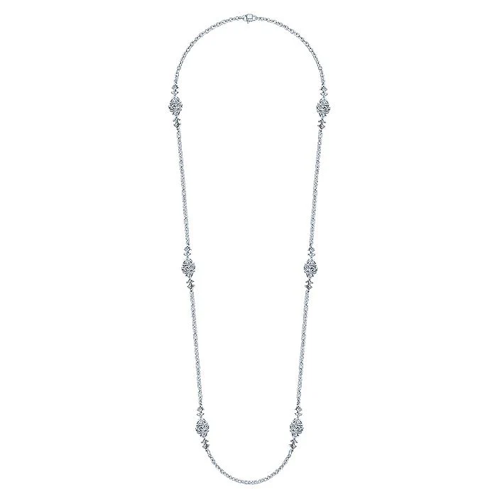 Gabriel & Co Sterling Silver Filigree Bead Station Necklace - Image 2
