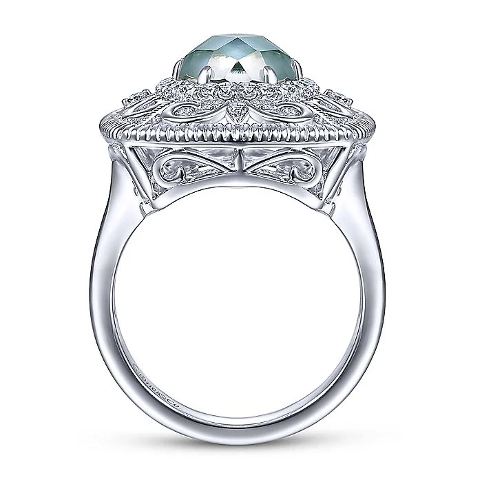 Gabriel & Co Sterling Silver Filigree Gemstone Ring - Image 2