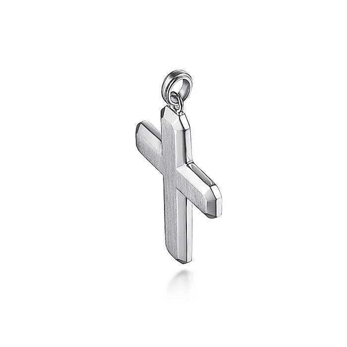 Gabriel & Co Sterling Silver Geometric Cross Pendant - Image 2