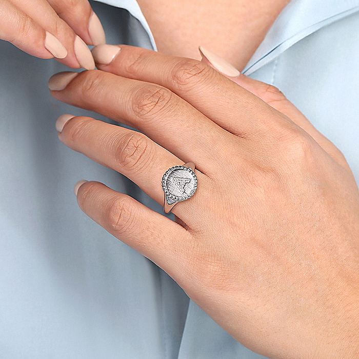 Gabriel & Co. Sterling Silver Initial A Signet Ring - Image 5
