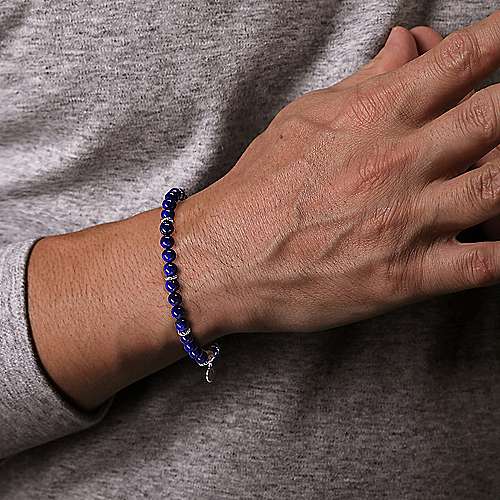Gabriel & Co Sterling Silver Lapis Beads Bracelet - Image 3