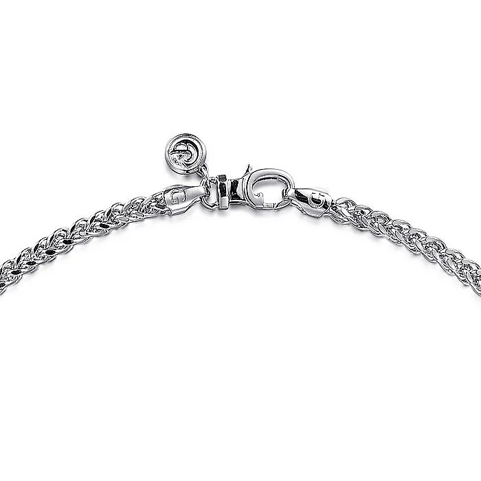 Gabriel & Co Sterling Silver Mens Wheat Chain Necklace - Image 2
