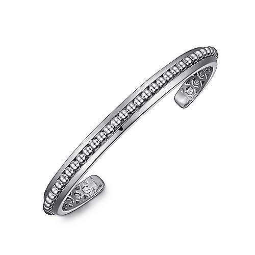 Gabriel & Co Sterling Silver Open Cuff Bracelet with Beaded Center - Image 2