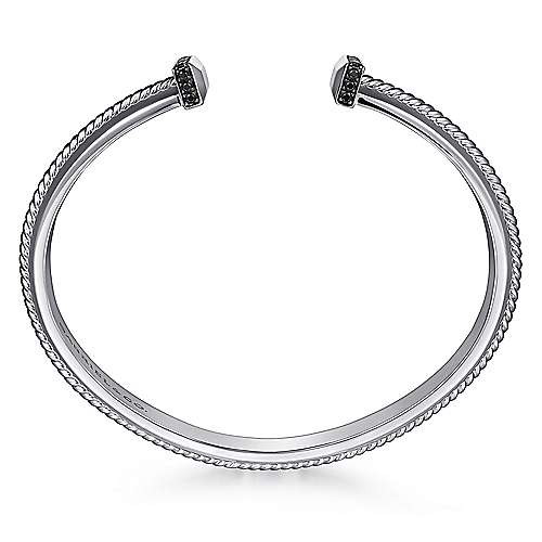 Gabriel & Co Sterling Silver Open Cuff Bracelet with Black Spinel - Image 3