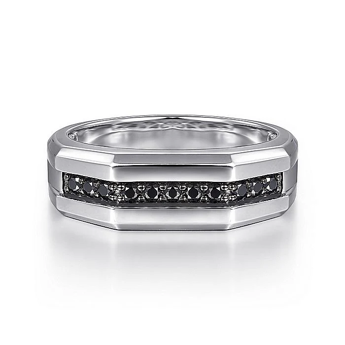 Gabriel & Co Sterling Silver Ring with Black Spinel