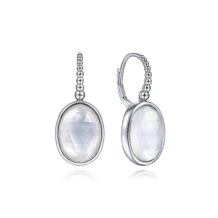 Gabriel & Co Sterling Silver Rock Crystal and White MOP Drop Earrings