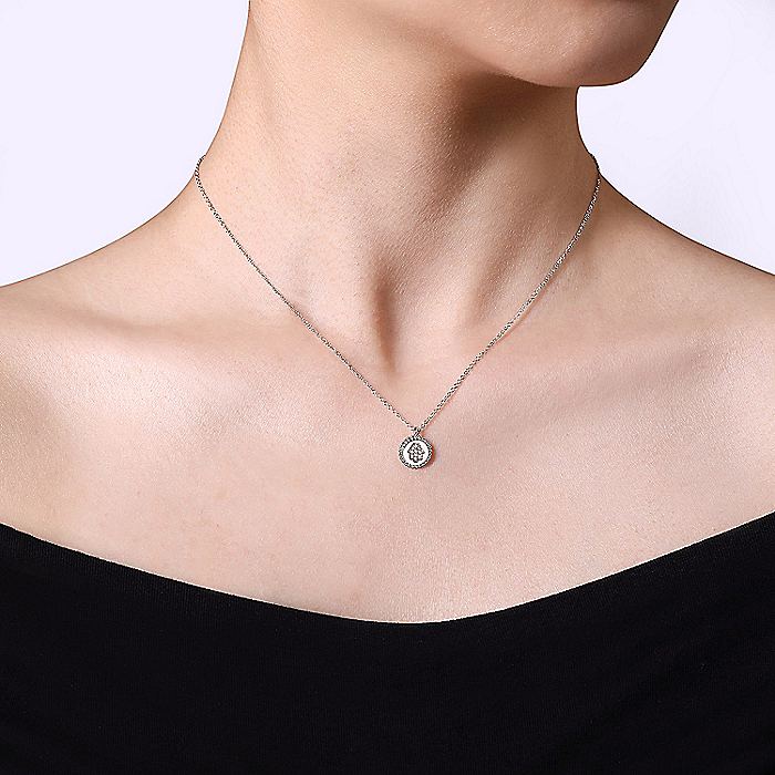 Gabriel & Co. Sterling Silver Round Bujukan Diamond Hamsa 17.5 Inch Necklace - Image 3