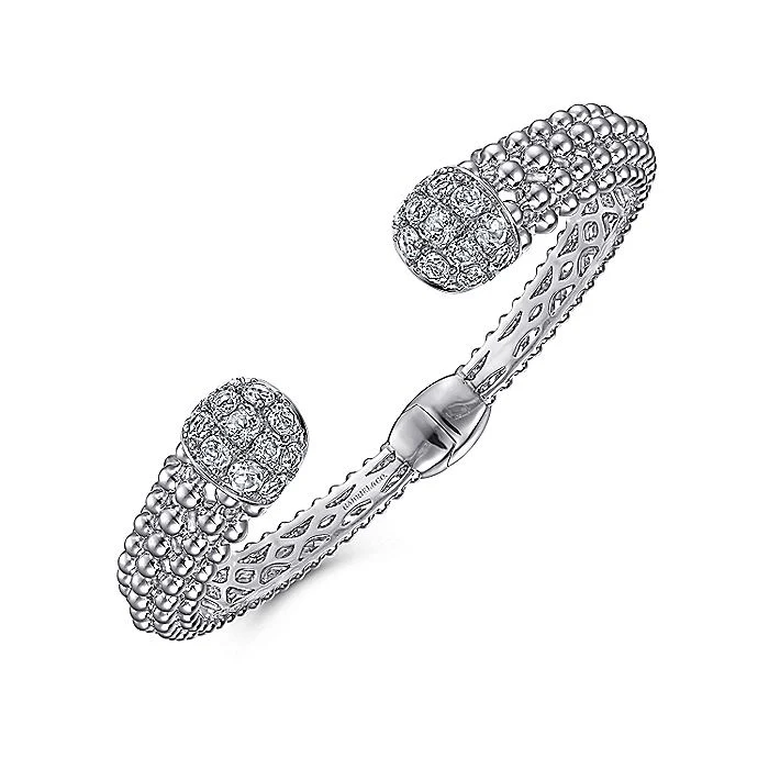 Gabriel & Co Sterling Silver White Sapphire Bujukan Bangle - Image 2