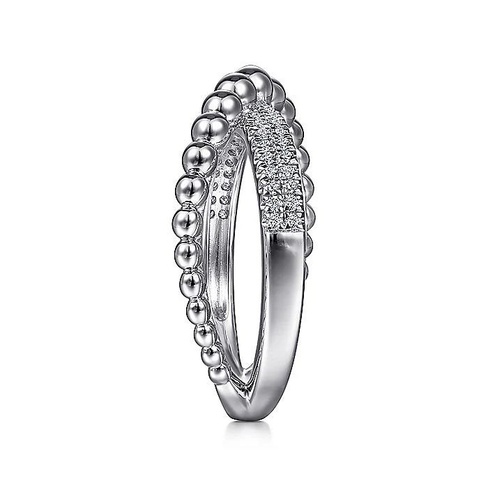 Gabriel & Co Sterling Silver White Sapphire Bujukan Criss Cross Ring - Image 4
