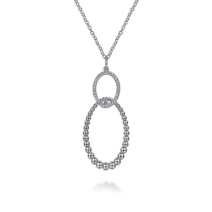 Gabriel & Co. Sterling Silver White Sapphire Bujukan Pendant Necklace