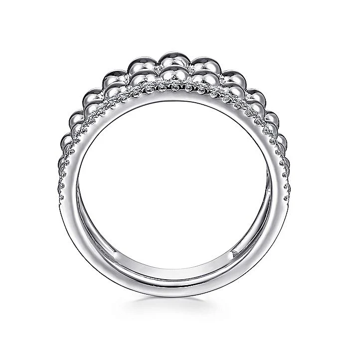 Gabriel & Co Sterling Silver White Sapphire Bujukan Ring - Image 2