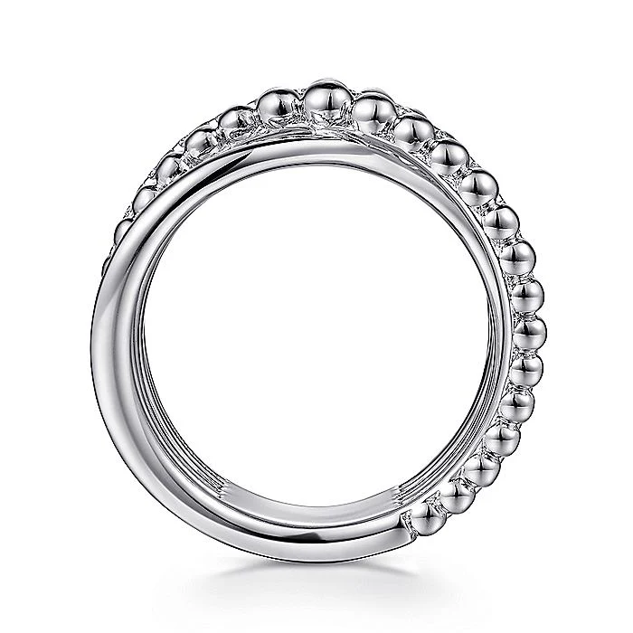 Gabriel & Co Sterling Silver White Sapphire Cris-Cross Ring - Image 2