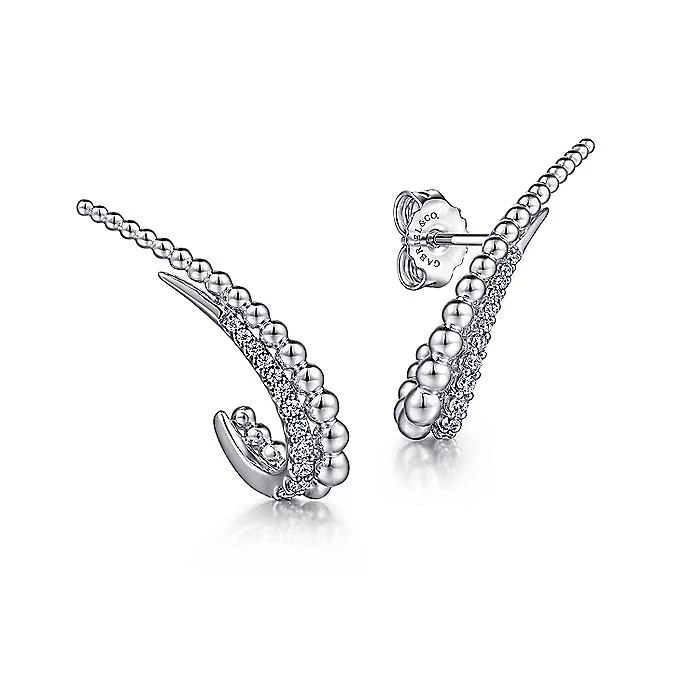 Gabriel & Co Sterling Silver White Sapphire J Stud Earrings