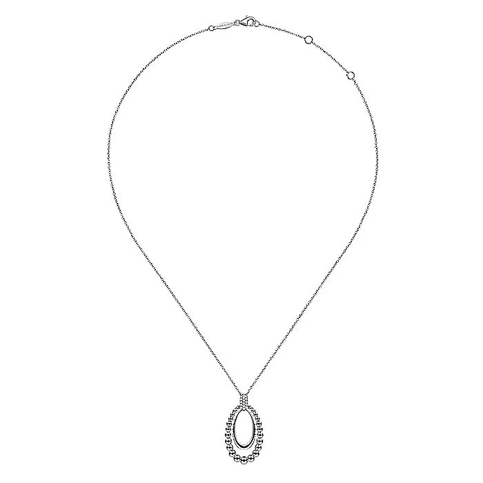 Gabriel & Co Sterling Silver White Sapphire Pendant Necklace - Image 2