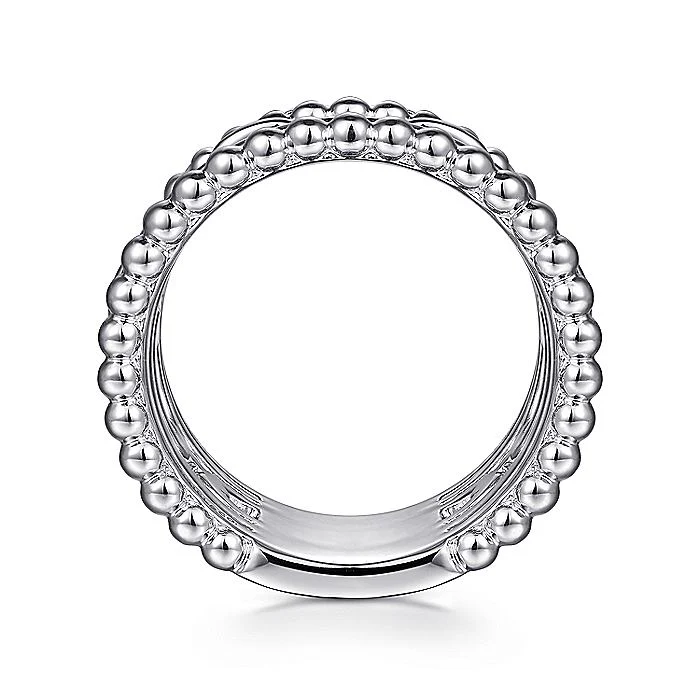 Gabriel & Co Sterling Silver White Sapphire Wide Statement Ring - Image 2