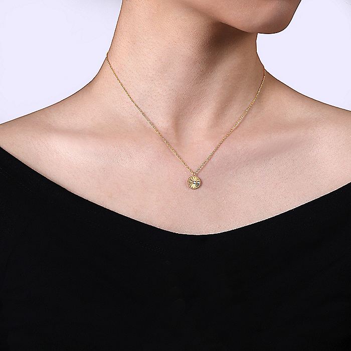 Gabriel & Co. White and Yellow Gold Diamond Bujukan Pendant - Image 3