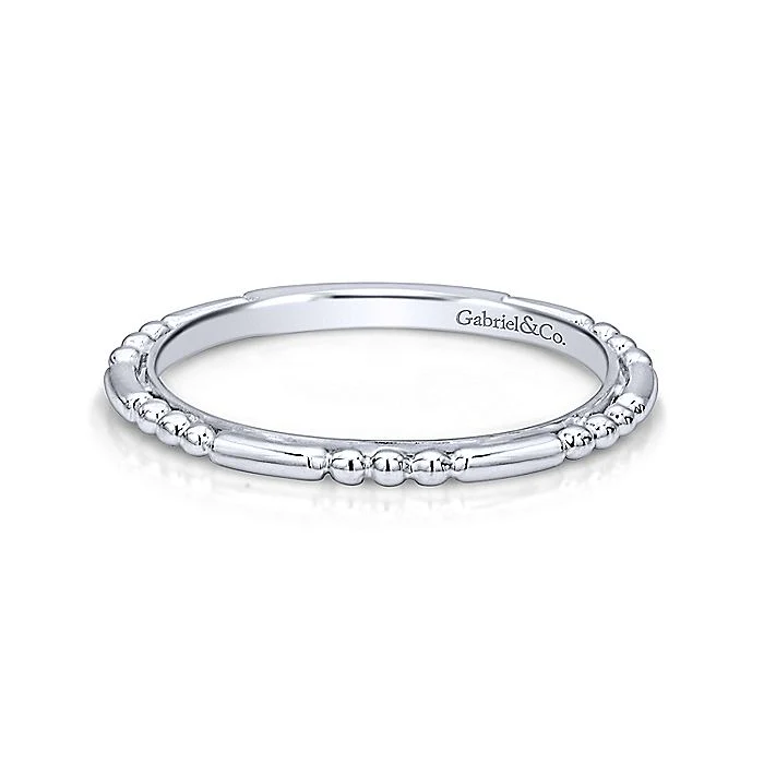 Gabriel & Co White Gold Ball and Bar Station Band