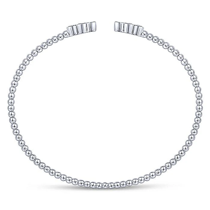 Gabriel & Co. White Gold Bujukan Split Cuff Bracelet with Quatrefoil Diamond Endcaps - Image 3