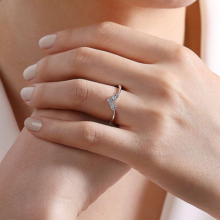 Gabriel & Co White Gold Curved Band - Image 5
