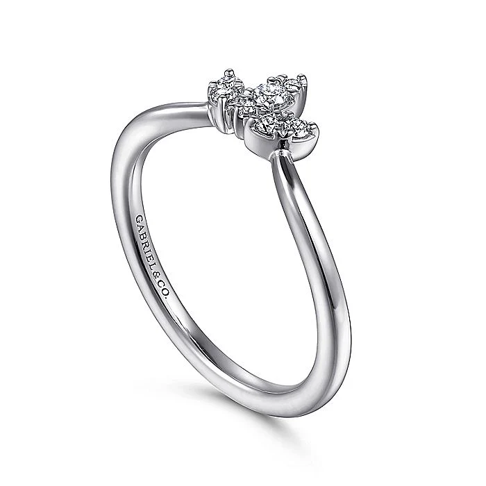 Gabriel & Co White Gold Curved Band - Image 3