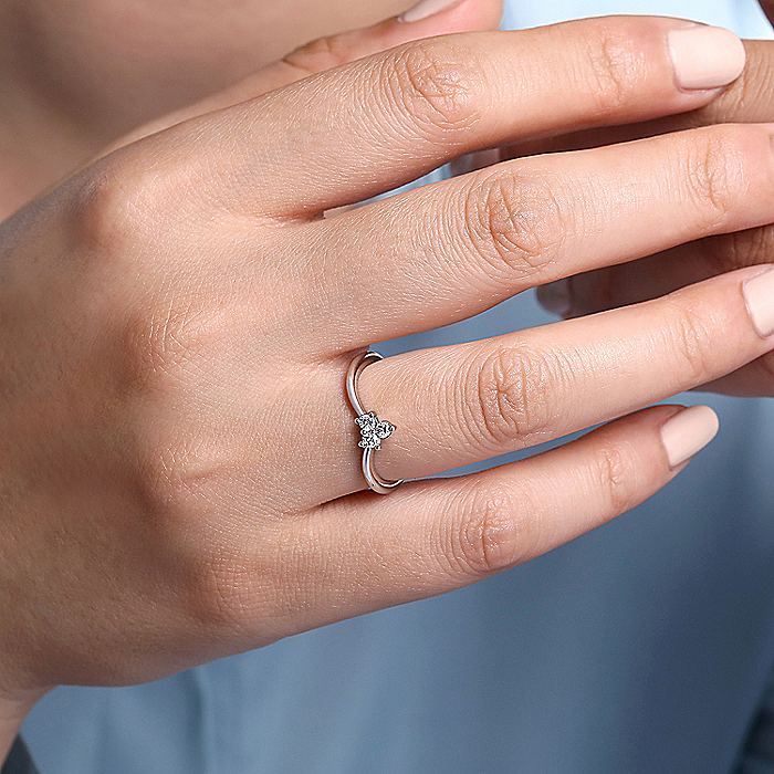 Gabriel & Co White Gold Curved Band - Image 5