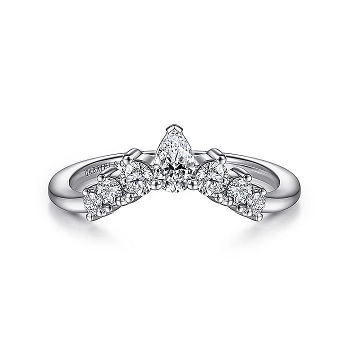 Gabriel & Co White Gold Curved Diamond Anniversary Band