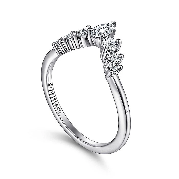 Gabriel & Co White Gold Curved Diamond Anniversary Band - Image 2