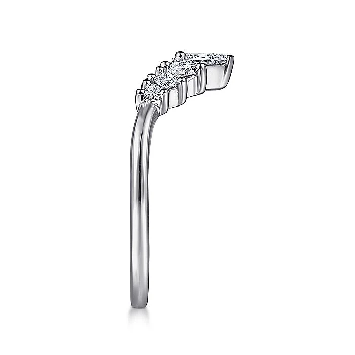 Gabriel & Co White Gold Curved Diamond Anniversary Band - Image 3